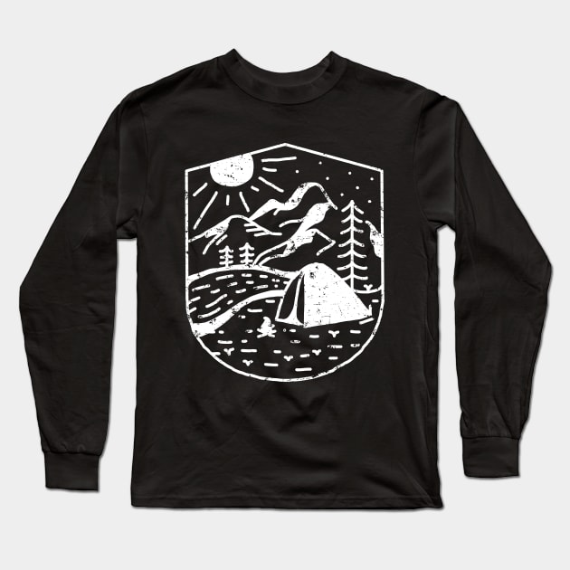 Simple Campsite Long Sleeve T-Shirt by VEKTORKITA